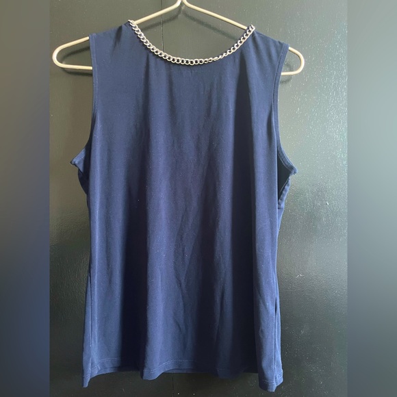 KARL LAGERFELD SLEEVELESS TOP SMALL chain details on neck - Picture 1 of 4